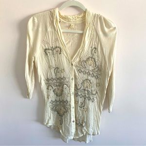 Anthropology Blouse- beautiful woven detail